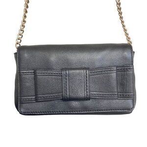 Kate spade black leather bow mini bag rare